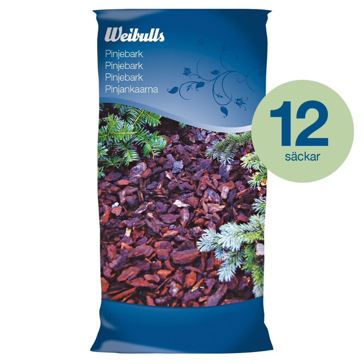 Weibulls Pinjebark 40l 12st säckar