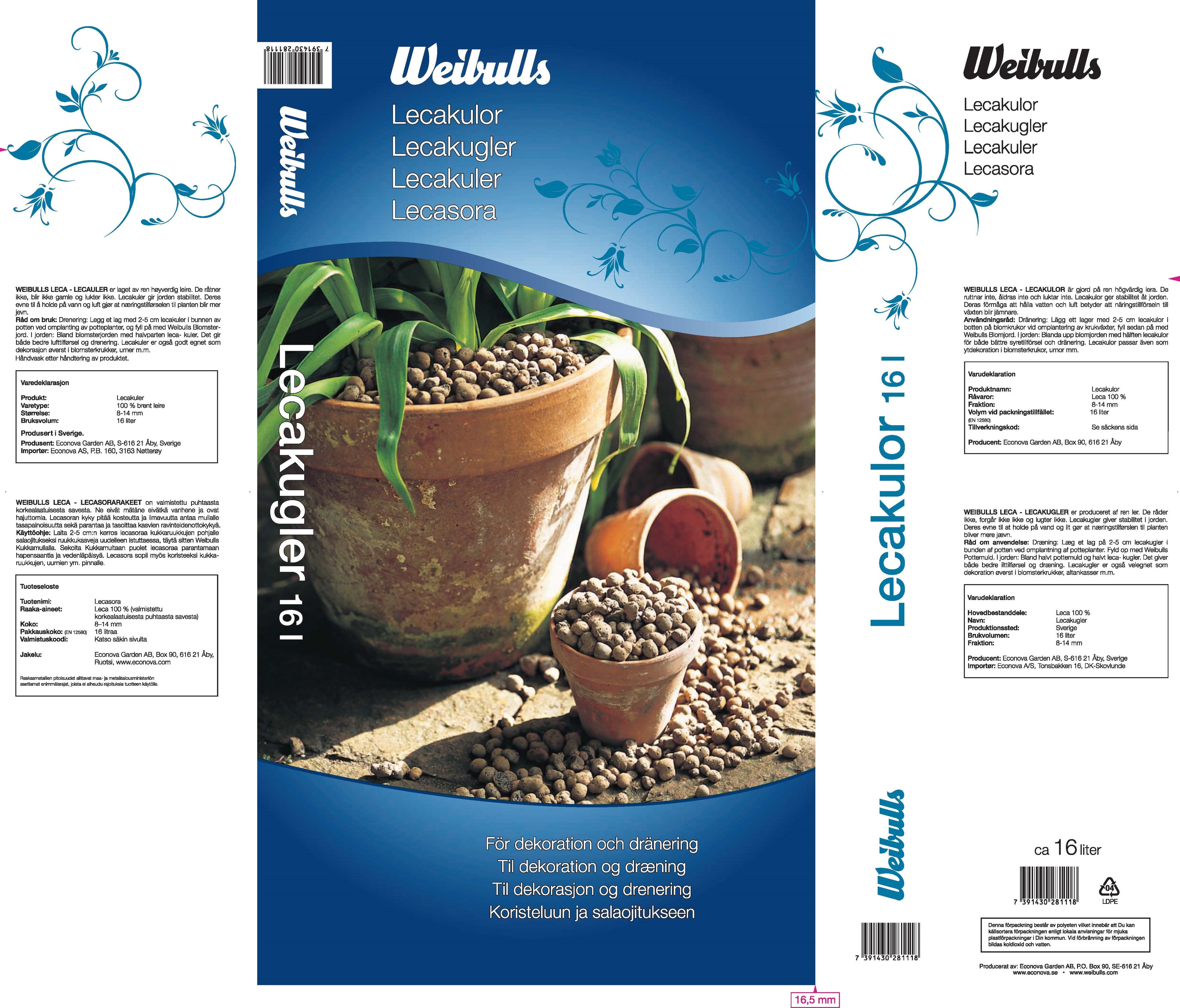 Weibulls Lecakulor 16l
