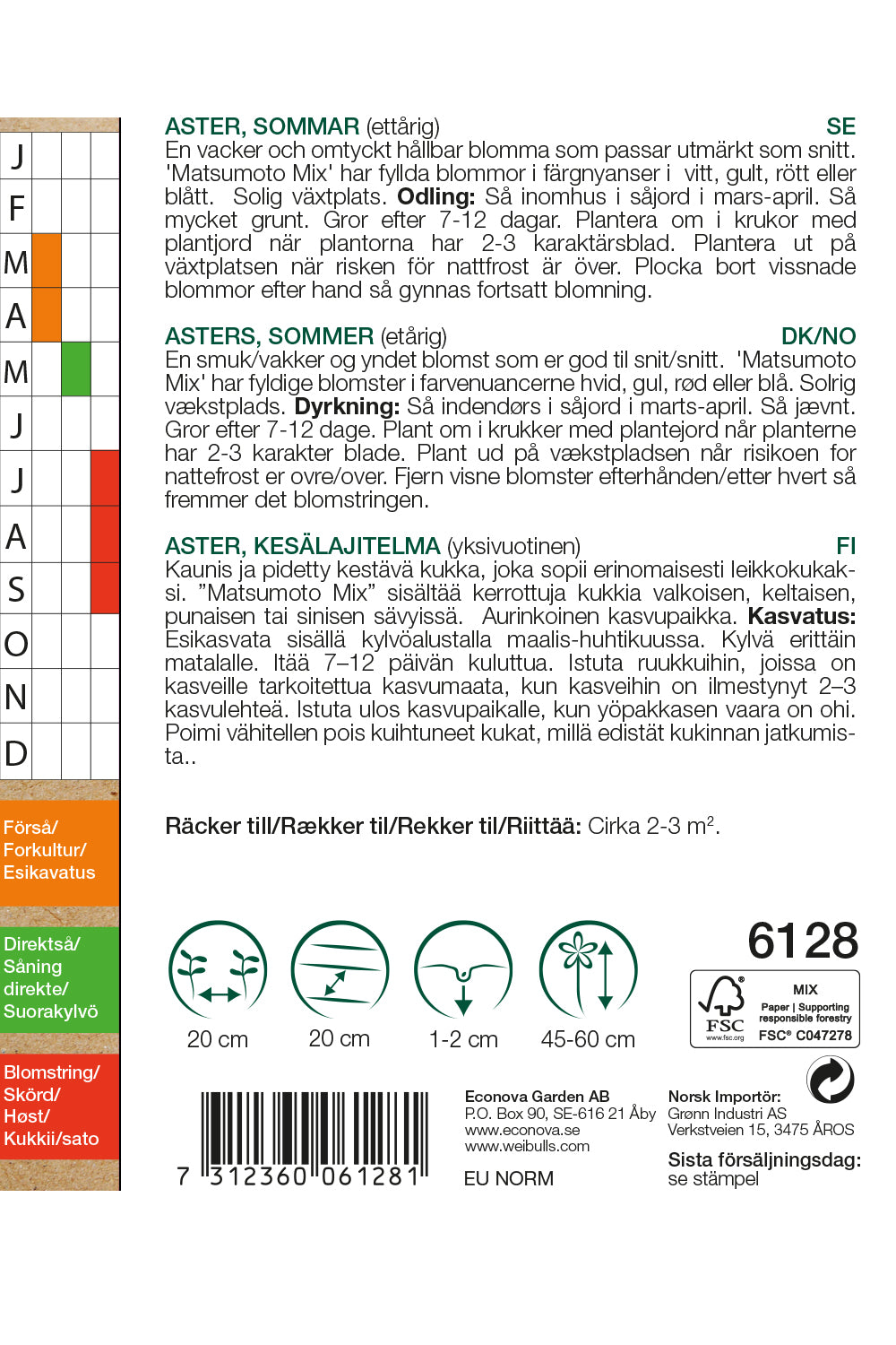 Weibulls Aster, sommar- KRAV 'Matsumoto '