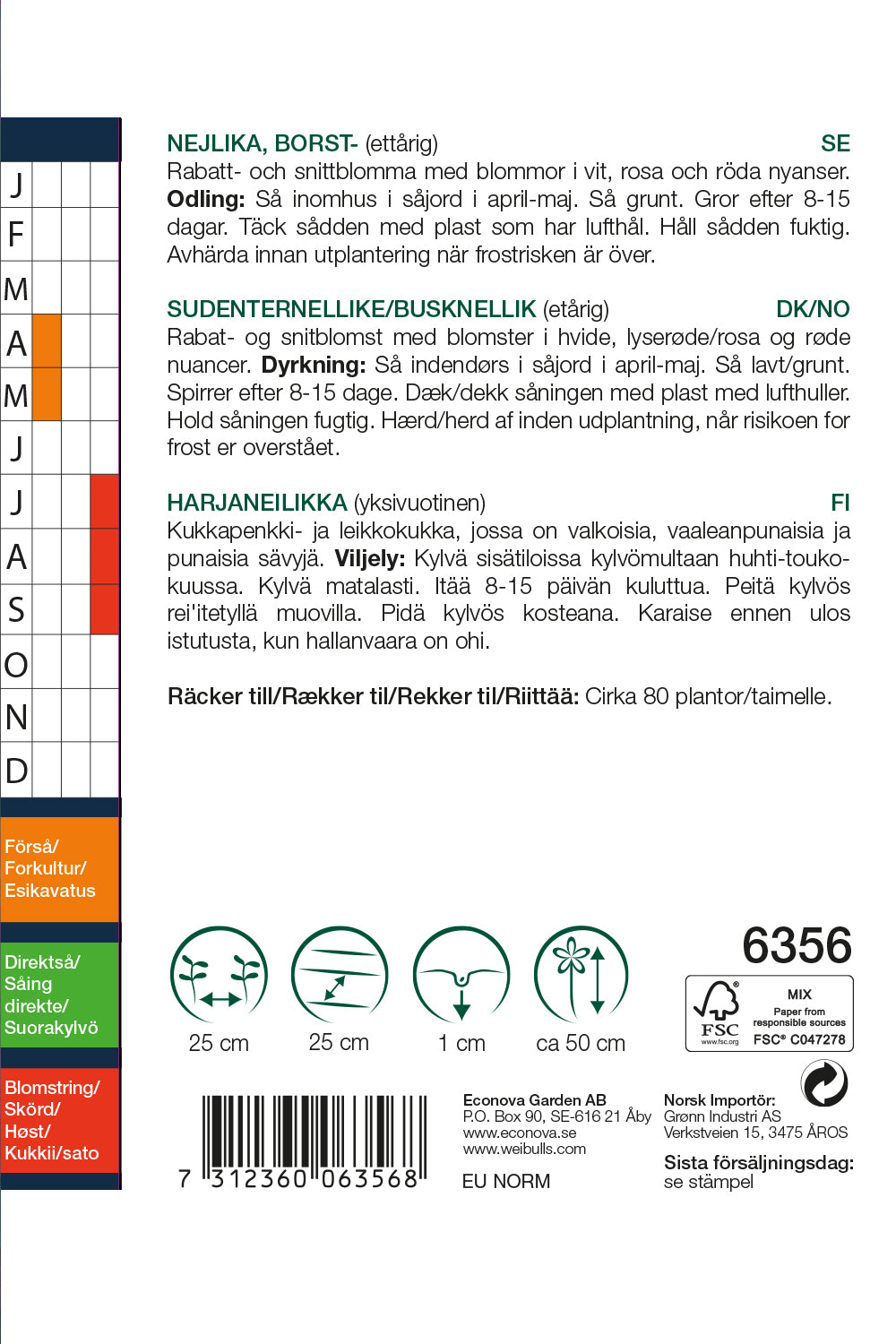 Weibulls Nejlika, borst- 'Mix'