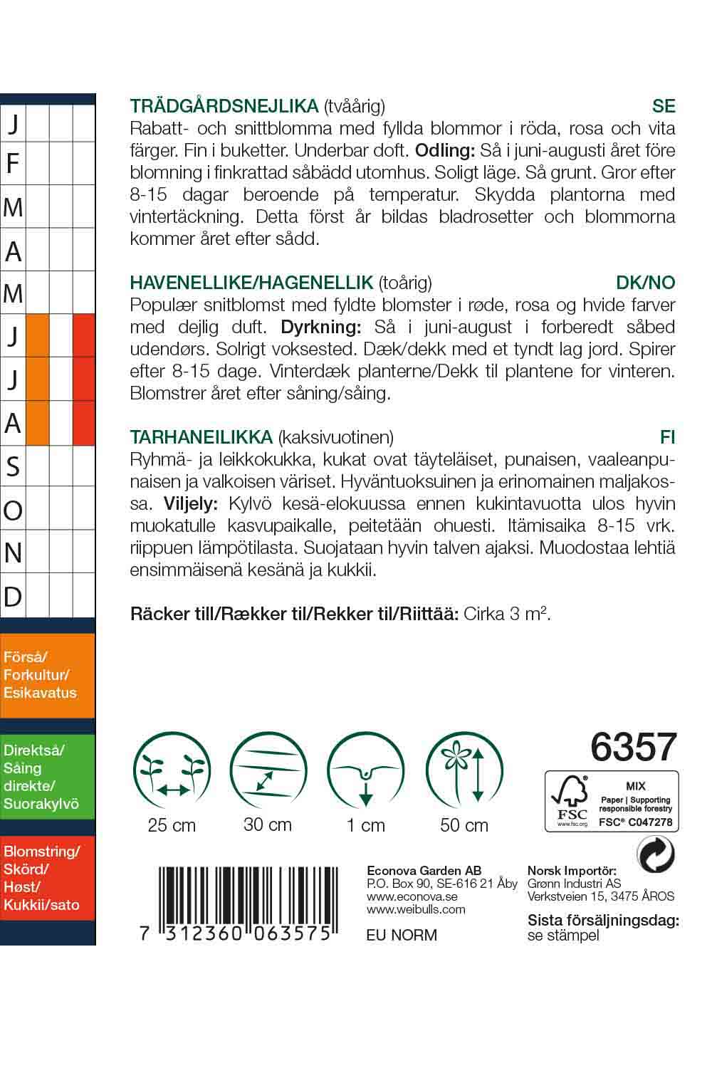 Weibulls Nejlika, trädgårds- 'Triumph Mix'