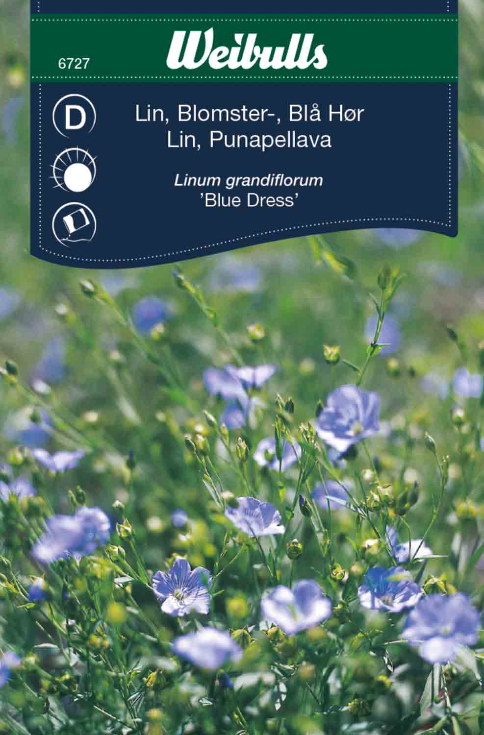 Weibulls Lin, blomster-  'Blue dress'