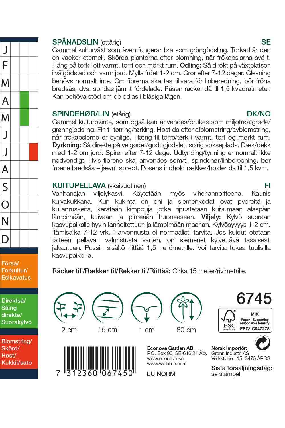 Weibulls Lin, spånads-