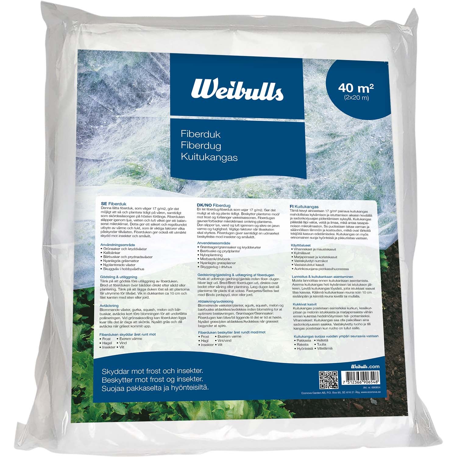 Weibulls Fiberduk 40m²(2x20m)