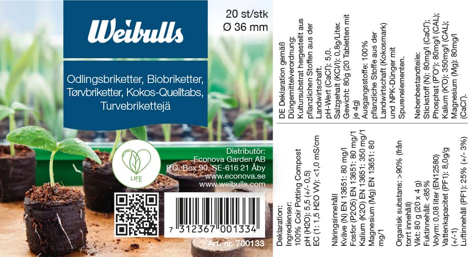 Weibulls Odlingsbriketter 20-pack
