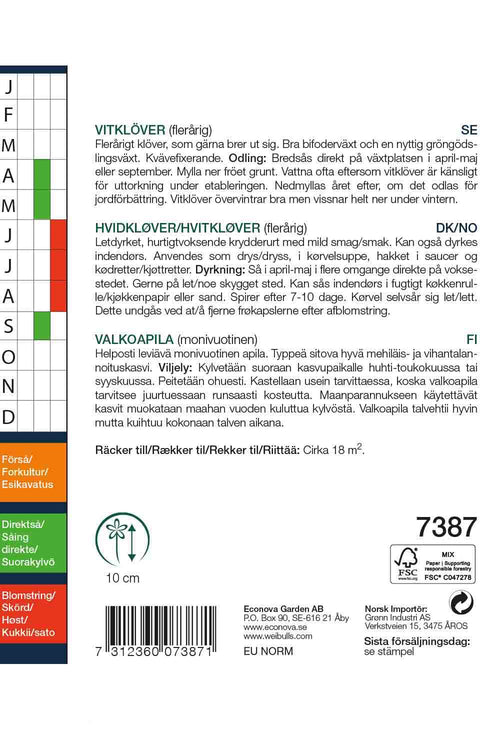 Weibulls Klöver, vit-, storportion