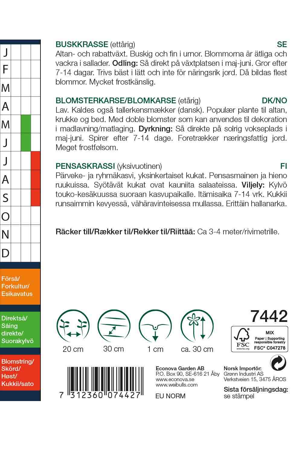 Weibulls Krasse, busk-  'Jewel, Mix'