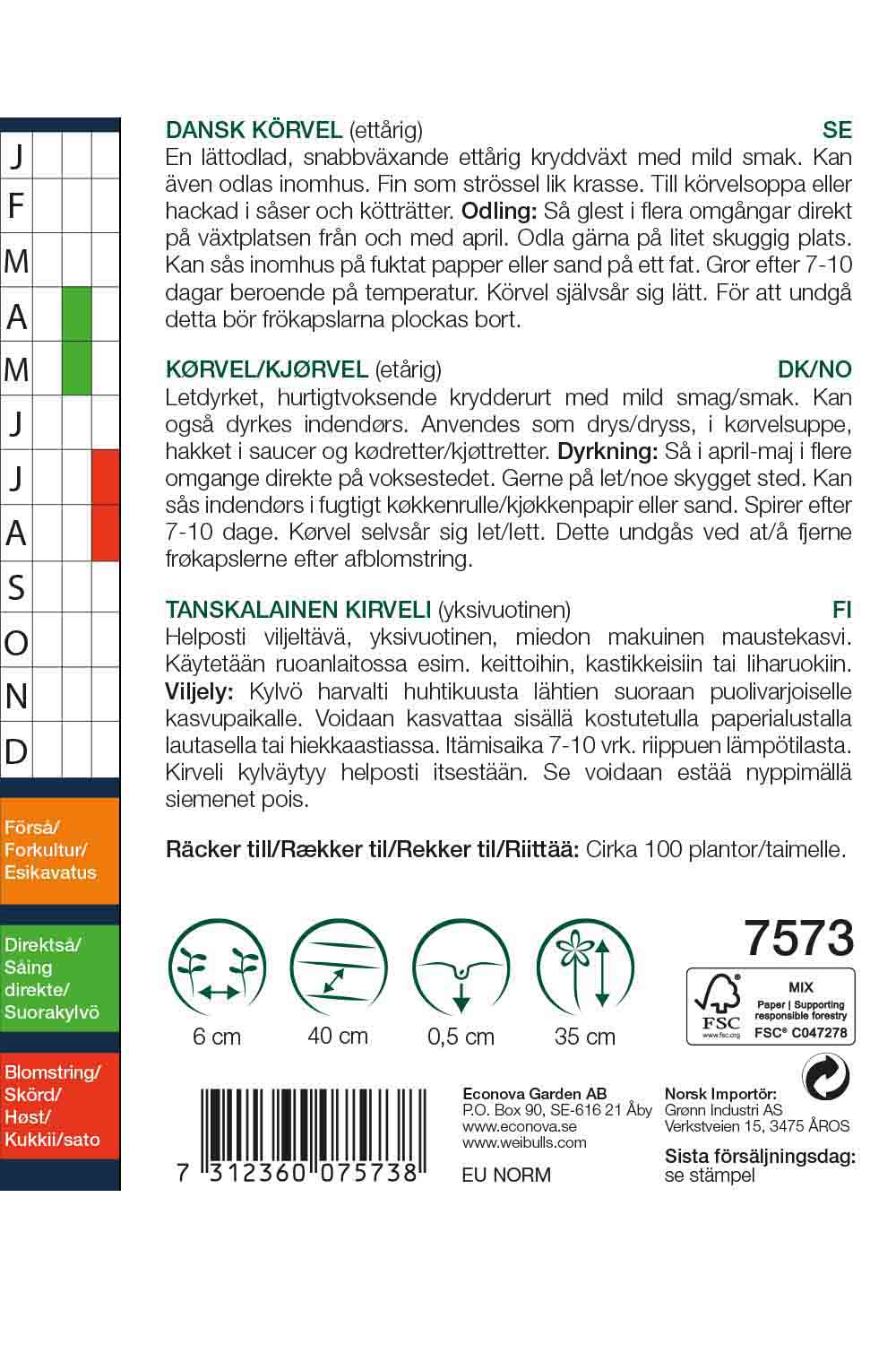 Weibulls Körvel, dansk 'Commun'