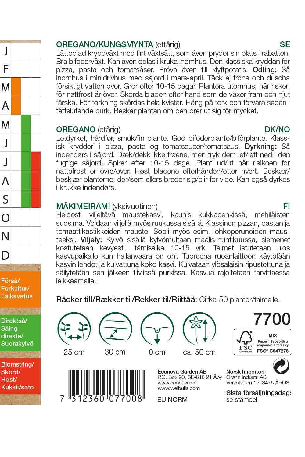 Weibulls Oregano/Kungsmynta KRAV