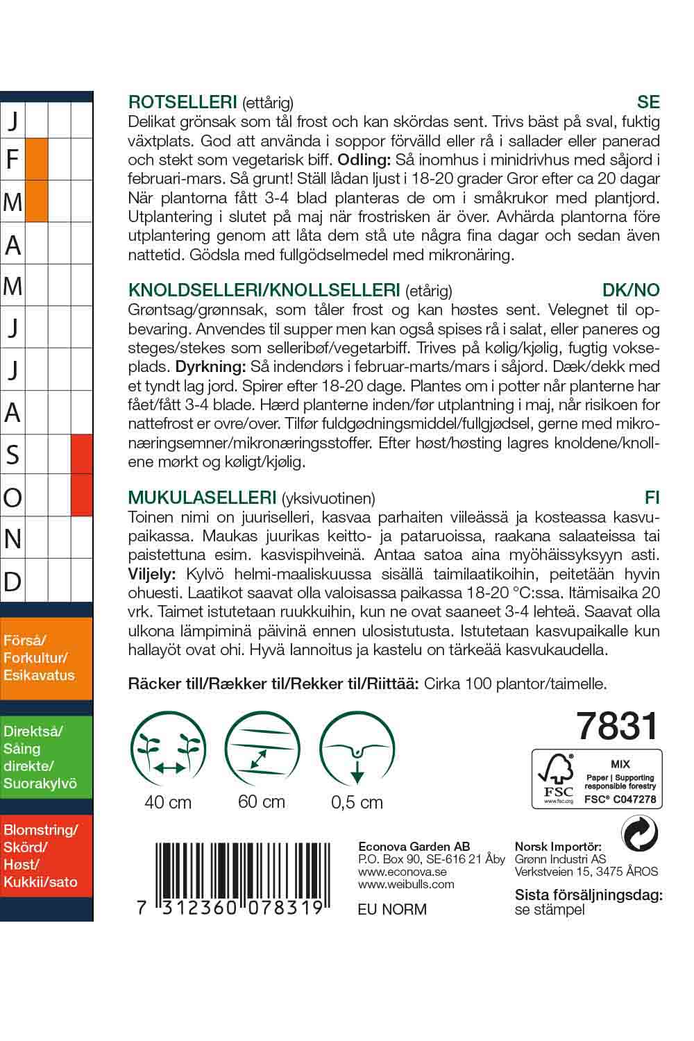 Weibulls Selleri, rot- 'Dolvi'