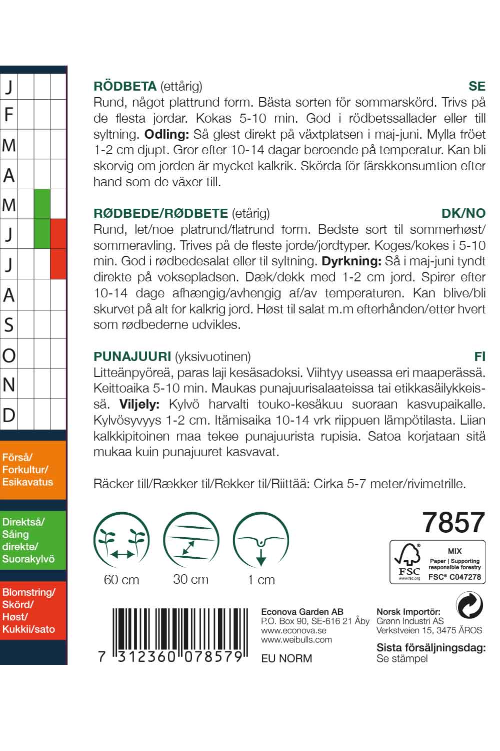 Weibulls Rödbeta 'D'Egypte'