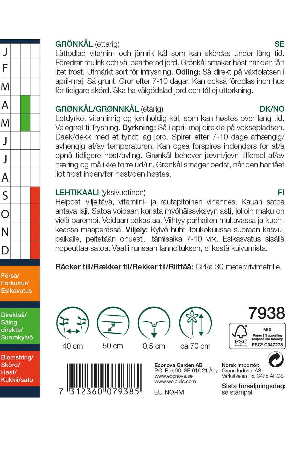 Weibulls Kål, grön-, halvhög 'Westlandse Herfst'