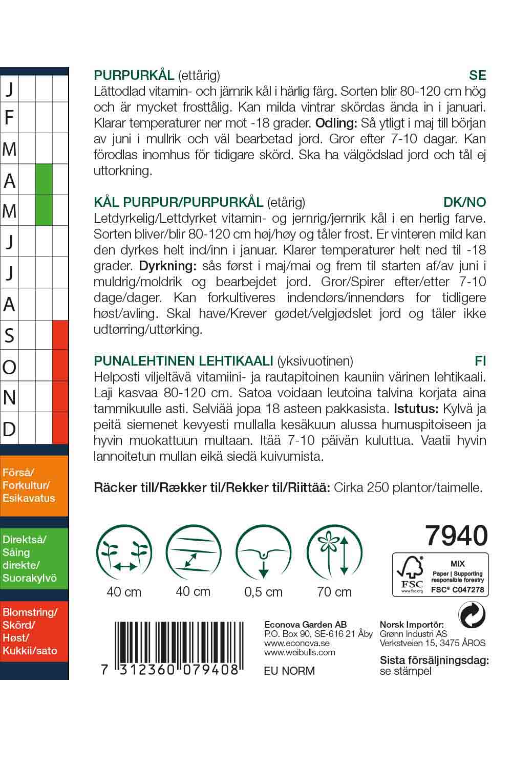 Weibulls Kål, purpur- 'Scarlet'