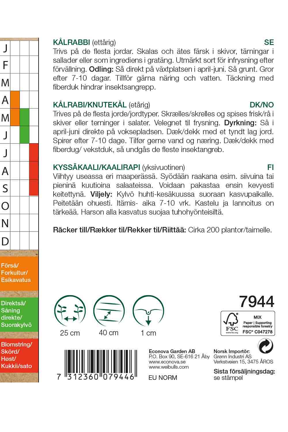 Weibulls Kålrabbi, lila KRAV  'Delikatess blauer'