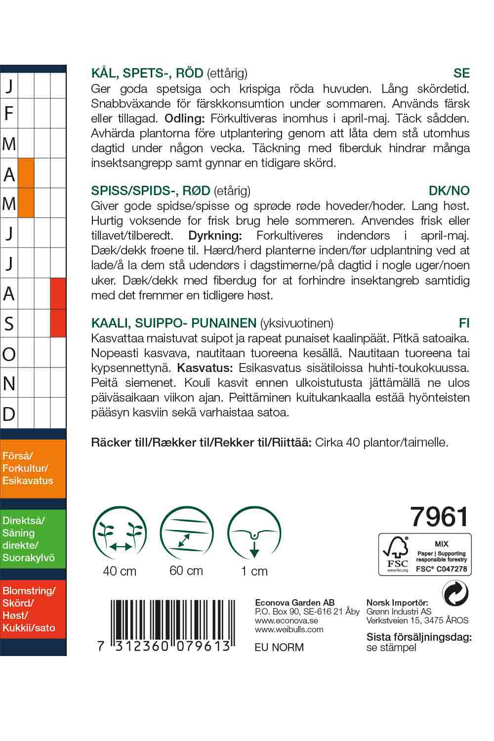 Weibulls Kål, spets- röd  'Kalibos'