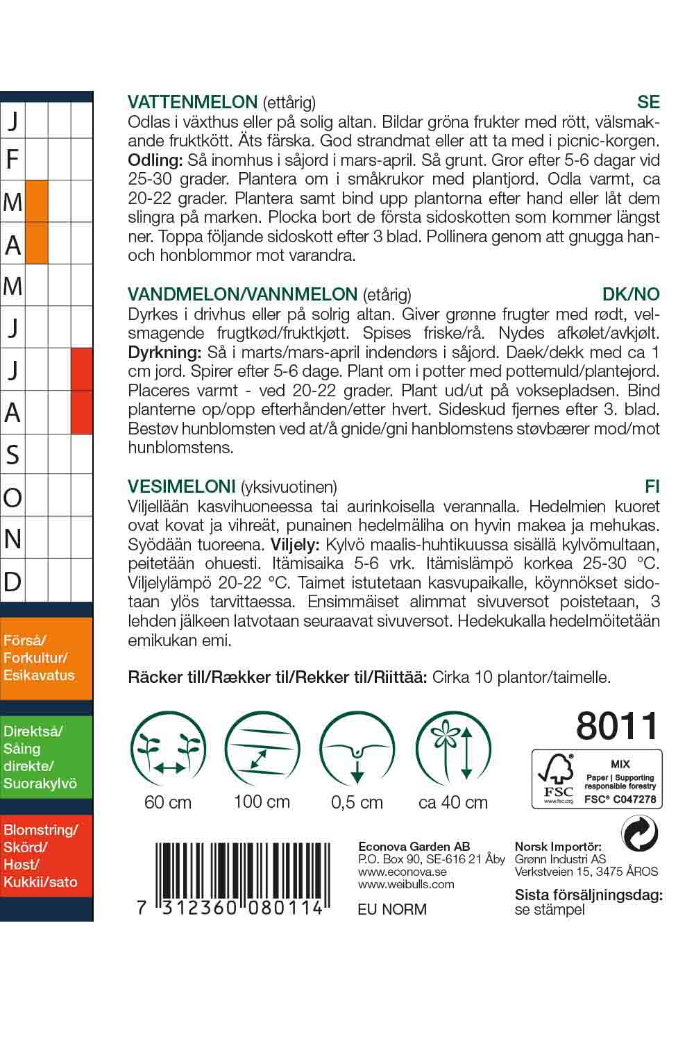 Weibulls Melon, vatten- 'Sugar Baby'
