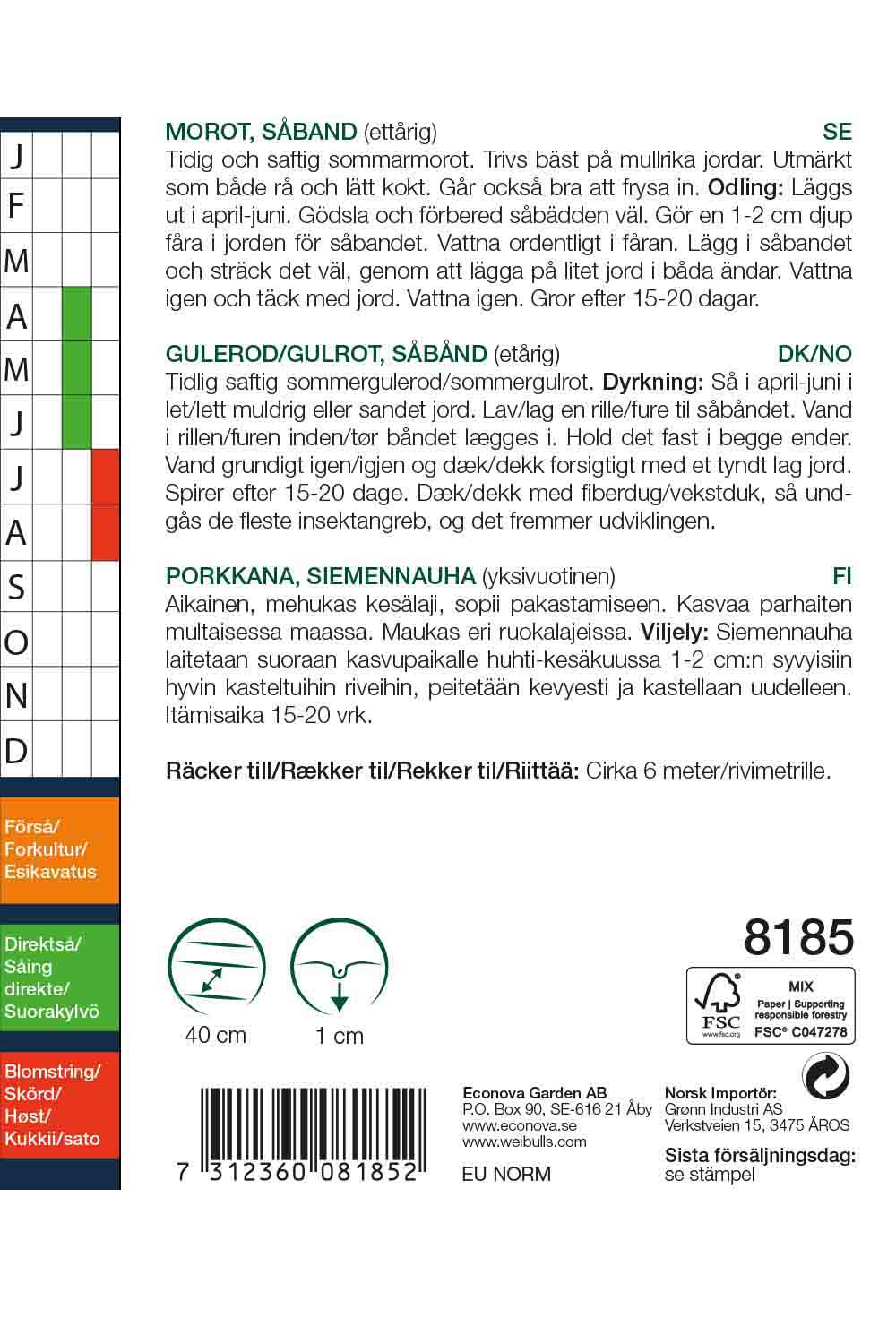 Weibulls Morot, sommar-, såband 'Nantaise 2'