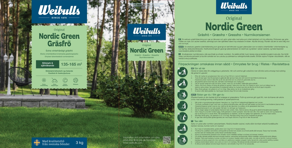 Weibulls Nordic Green 3 kg, gräsfrö