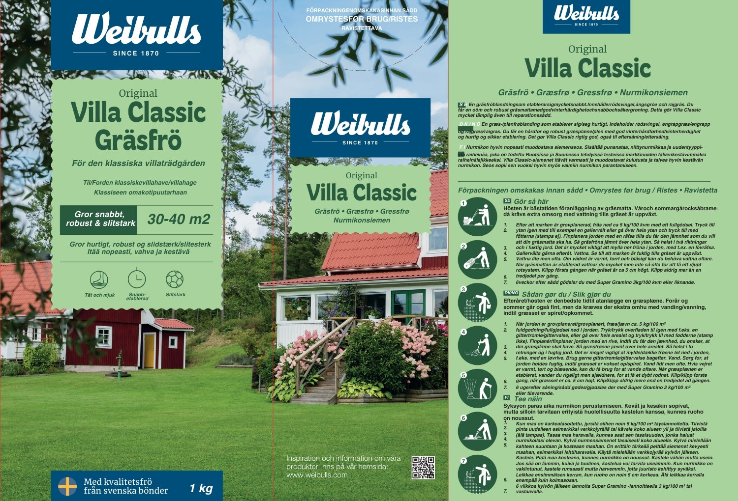 Weibulls Villa Classic 1kg, gräsfrö