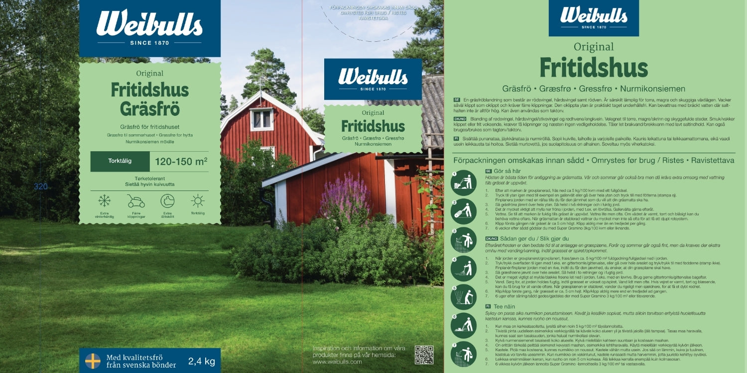 Weibulls Fritidshus 2,4 kg, gräsfrö