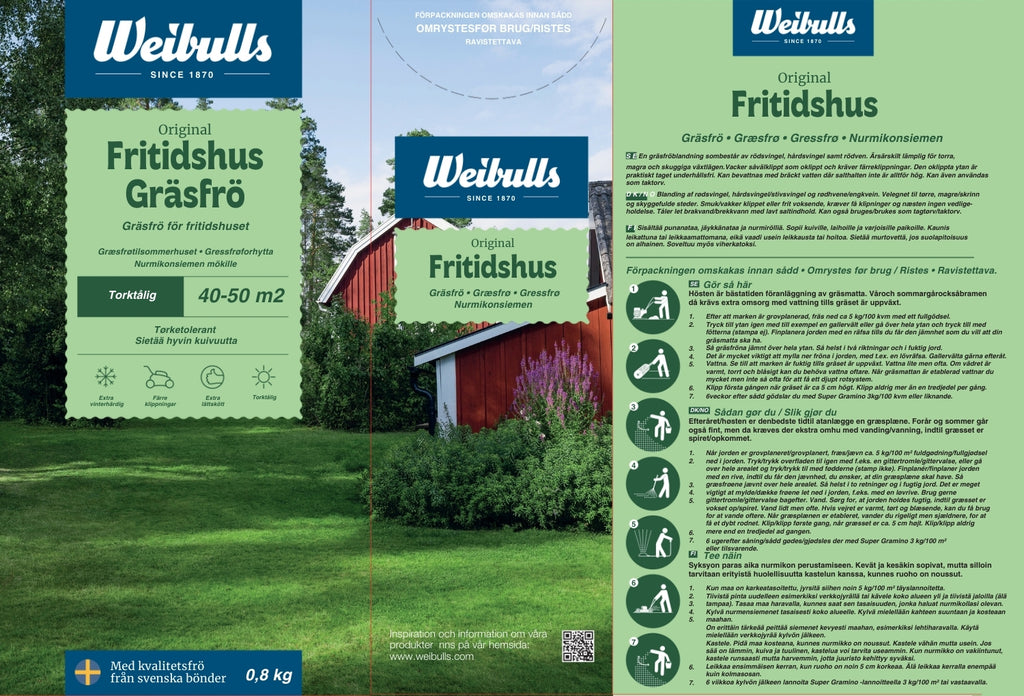 Weibulls Fritidshus 0,8kg, gräsfrö