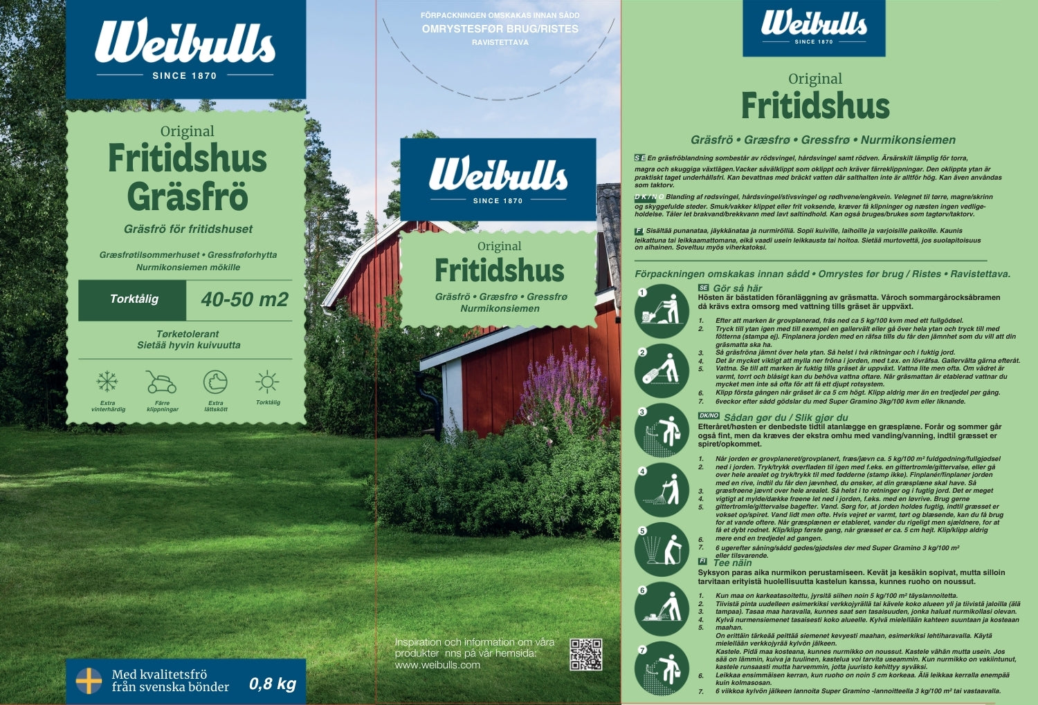 Weibulls Fritidshus 0,8kg, gräsfrö