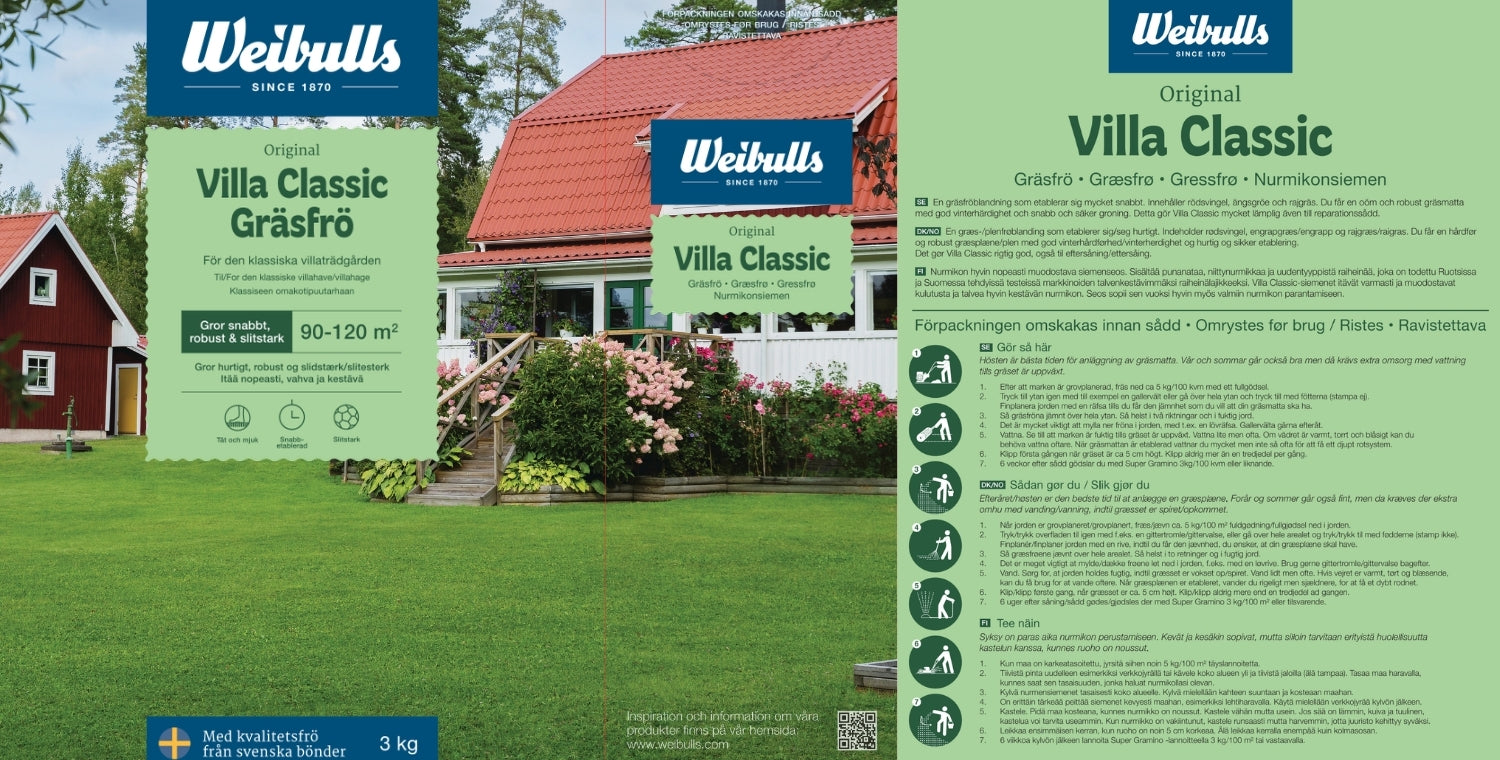 Weibulls Villa Classic 3kg, gräsfrö