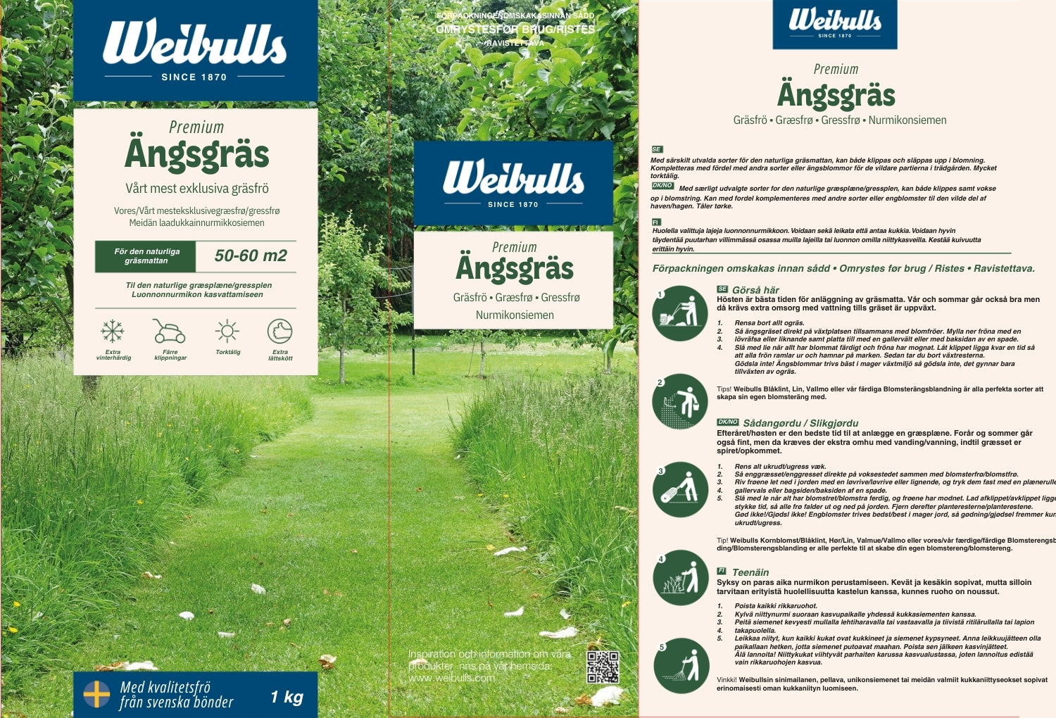 Weibulls Ängsgräs 1kg, gräsfrö