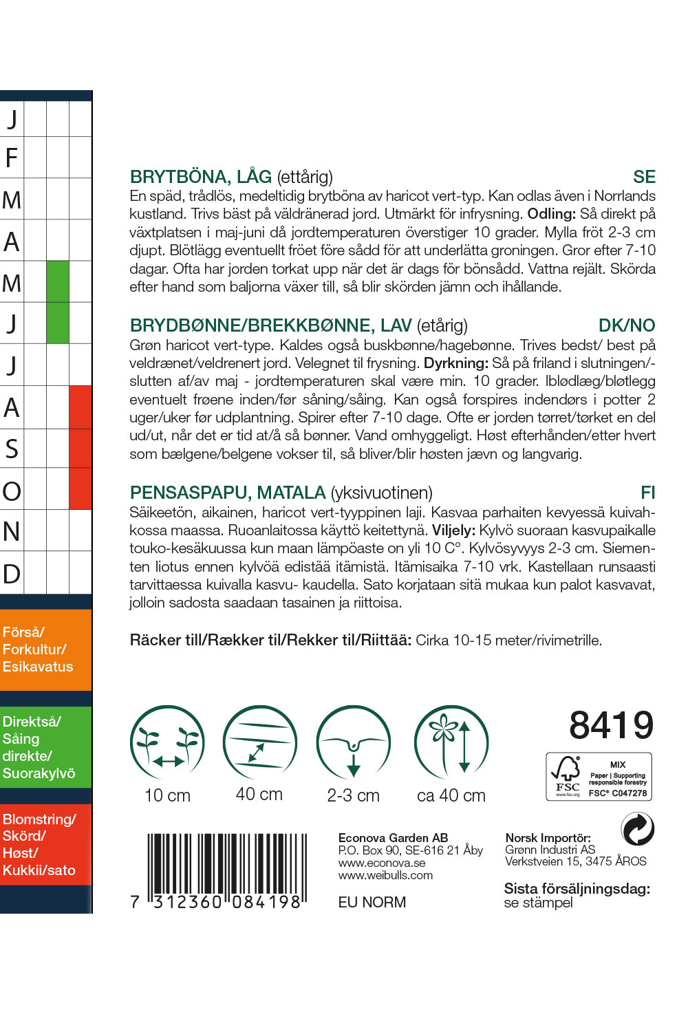 Weibulls Böna, bryt-, storportion 'Provider'
