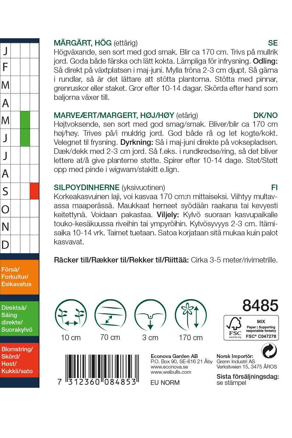 Weibulls Ärt, märg-, hög 'Senator'