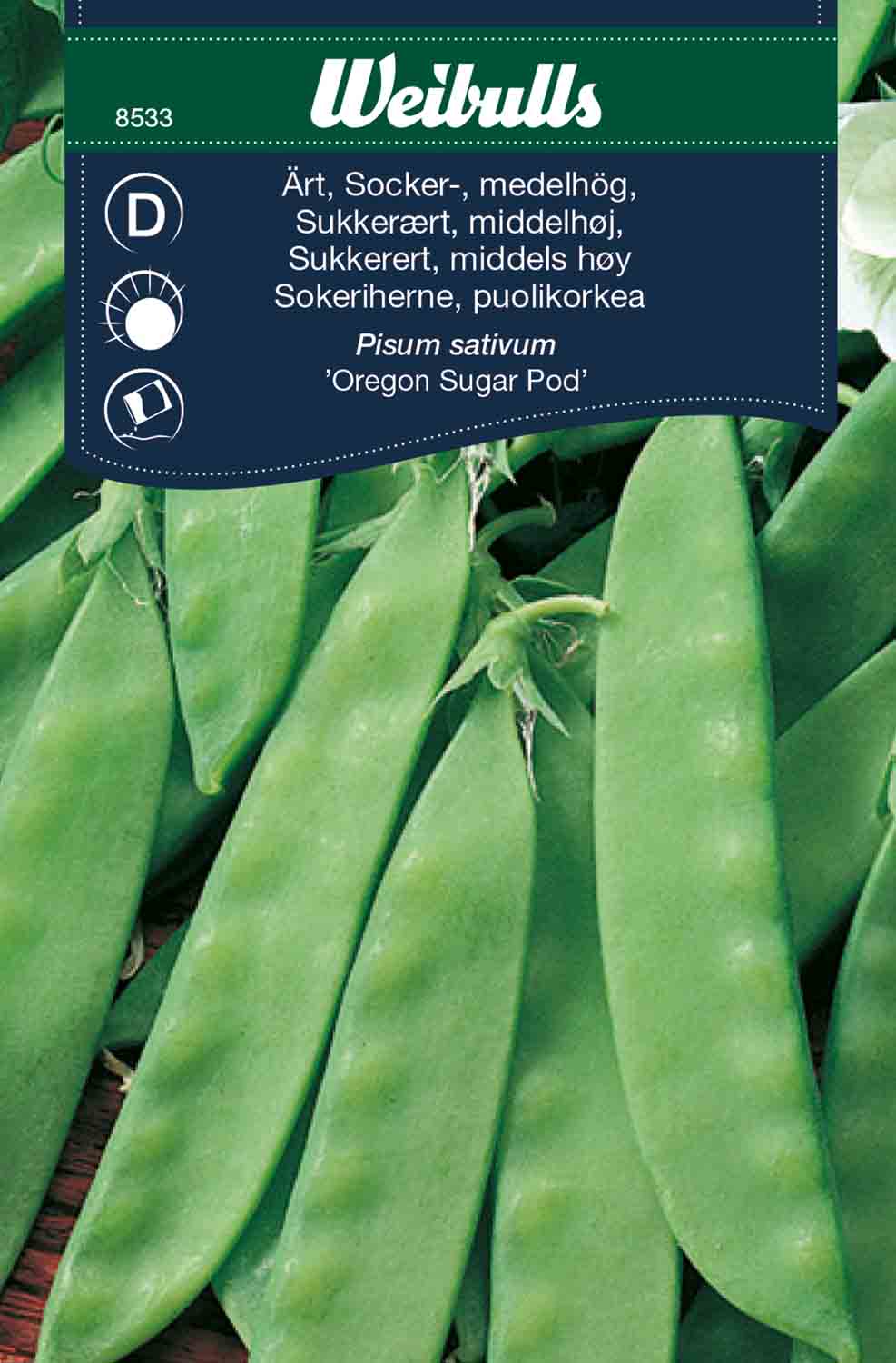 Weibulls Ärt, socker-, medelhög 'Oregon Sugar Pod'
