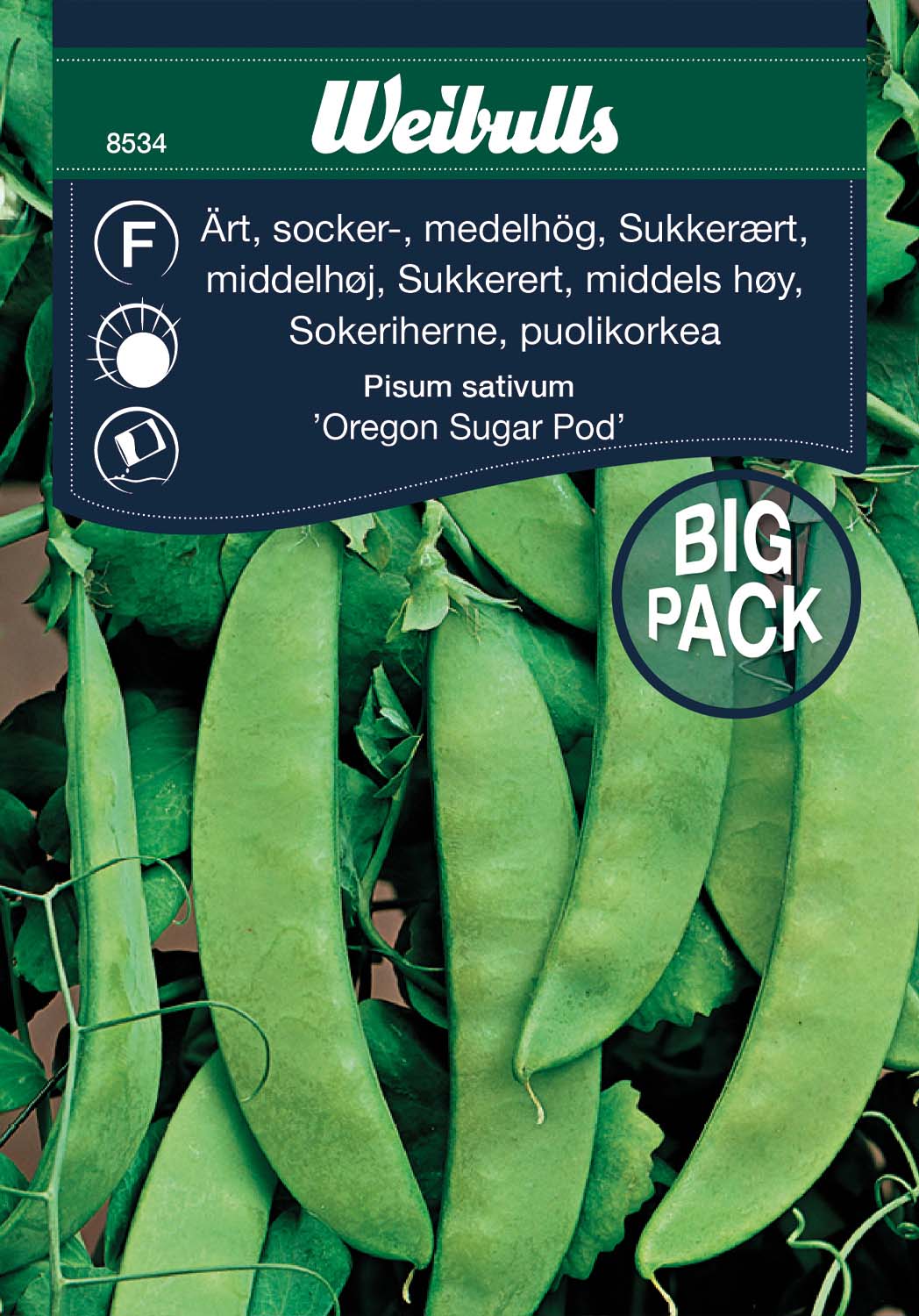 Weibulls Ärt, socker-, medelhög 'Oregon sugar pod'