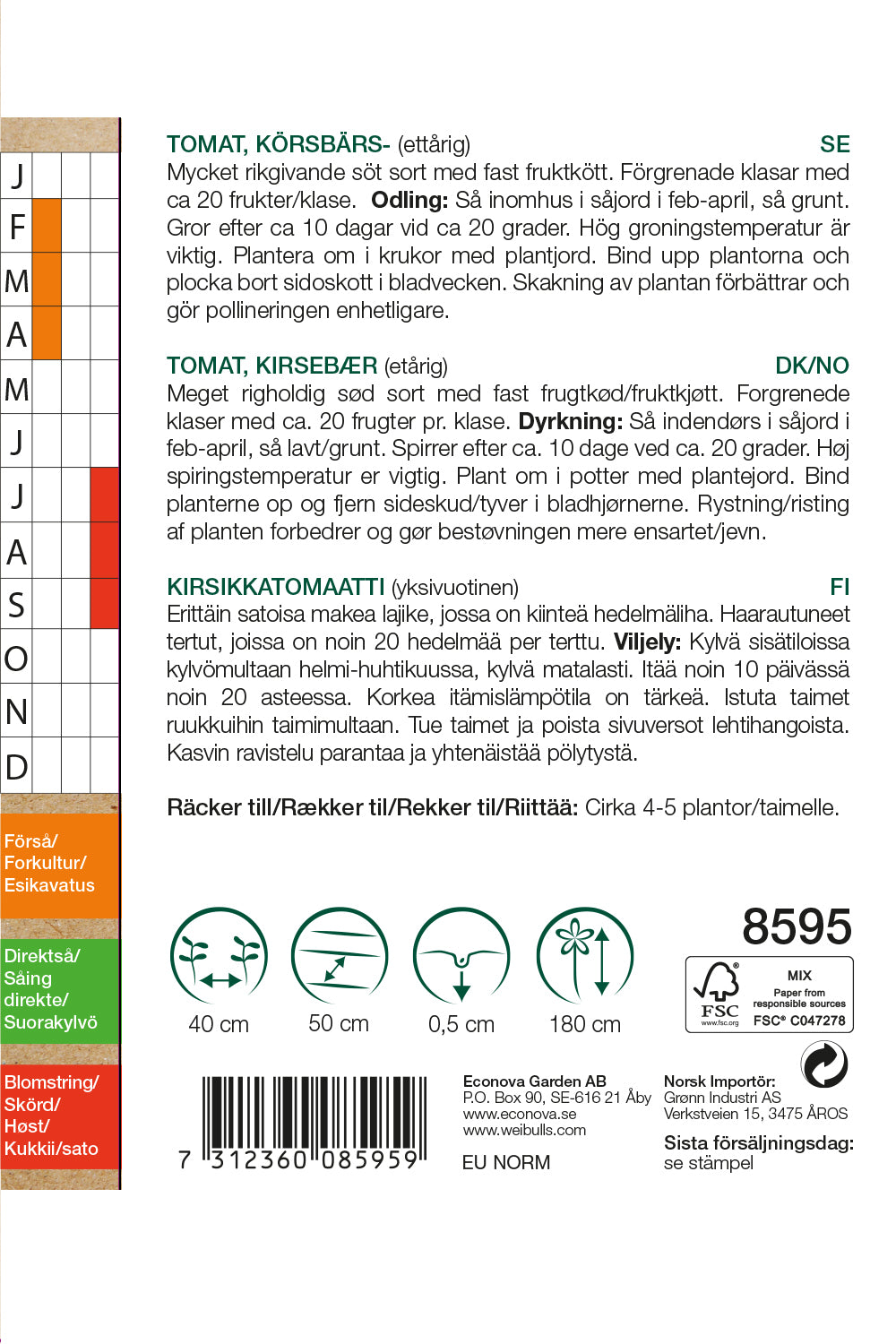 Weibulls  Tomat, körsbärs- KRAV  'Ormato'