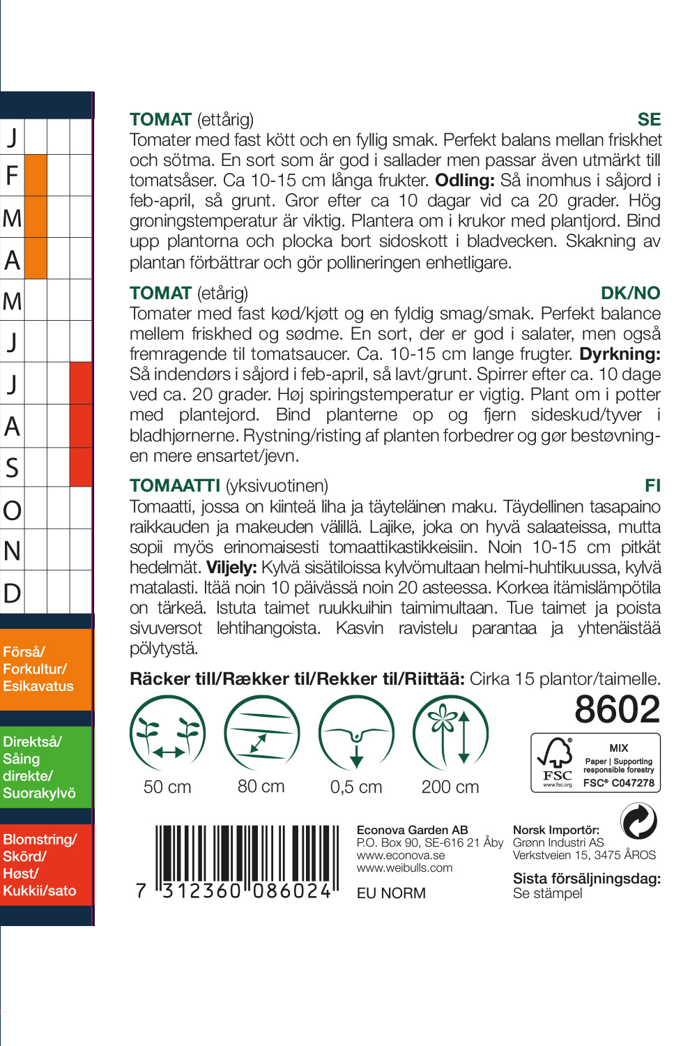 Weibulls Tomat 'Des Andes'
