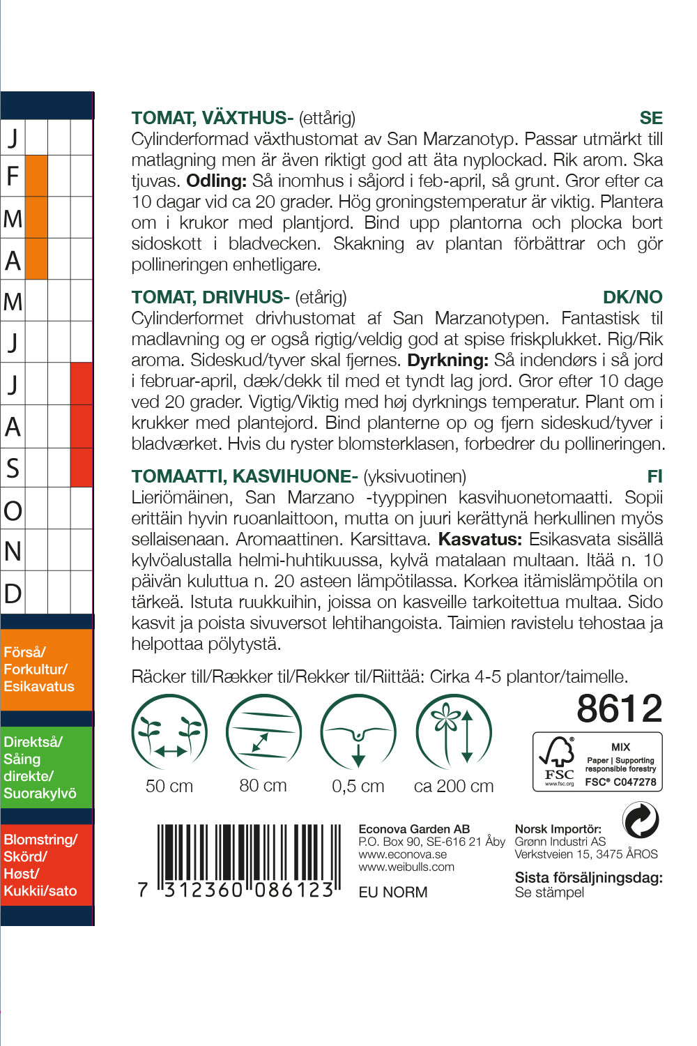 Weibulls Tomat, växthus- 'Agro' F1