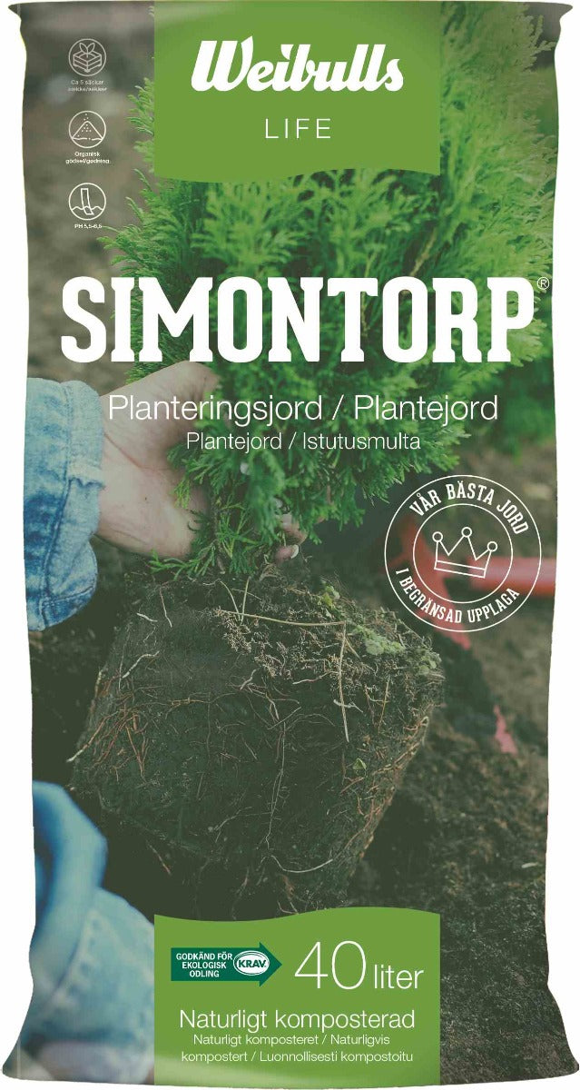 Simontorp planteringsjord 40l KRAV Helpall 39 säckar